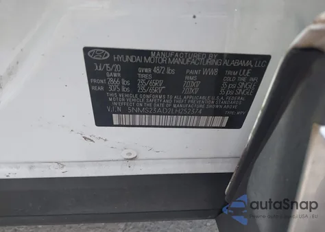 2020 Hyundai Santa Fe Se из США, поврежденный, VIN 5NMS23AD2LH252374